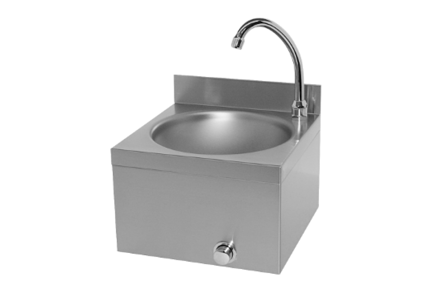 Washbasin with knee operated water